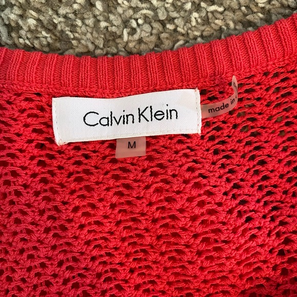 CALVIN KLEIN Knitted Bright Coral Sweater - Picture 5 of 5